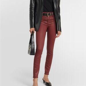 7 For All Mankind Burgundy Coated Denim Jeans Size 27